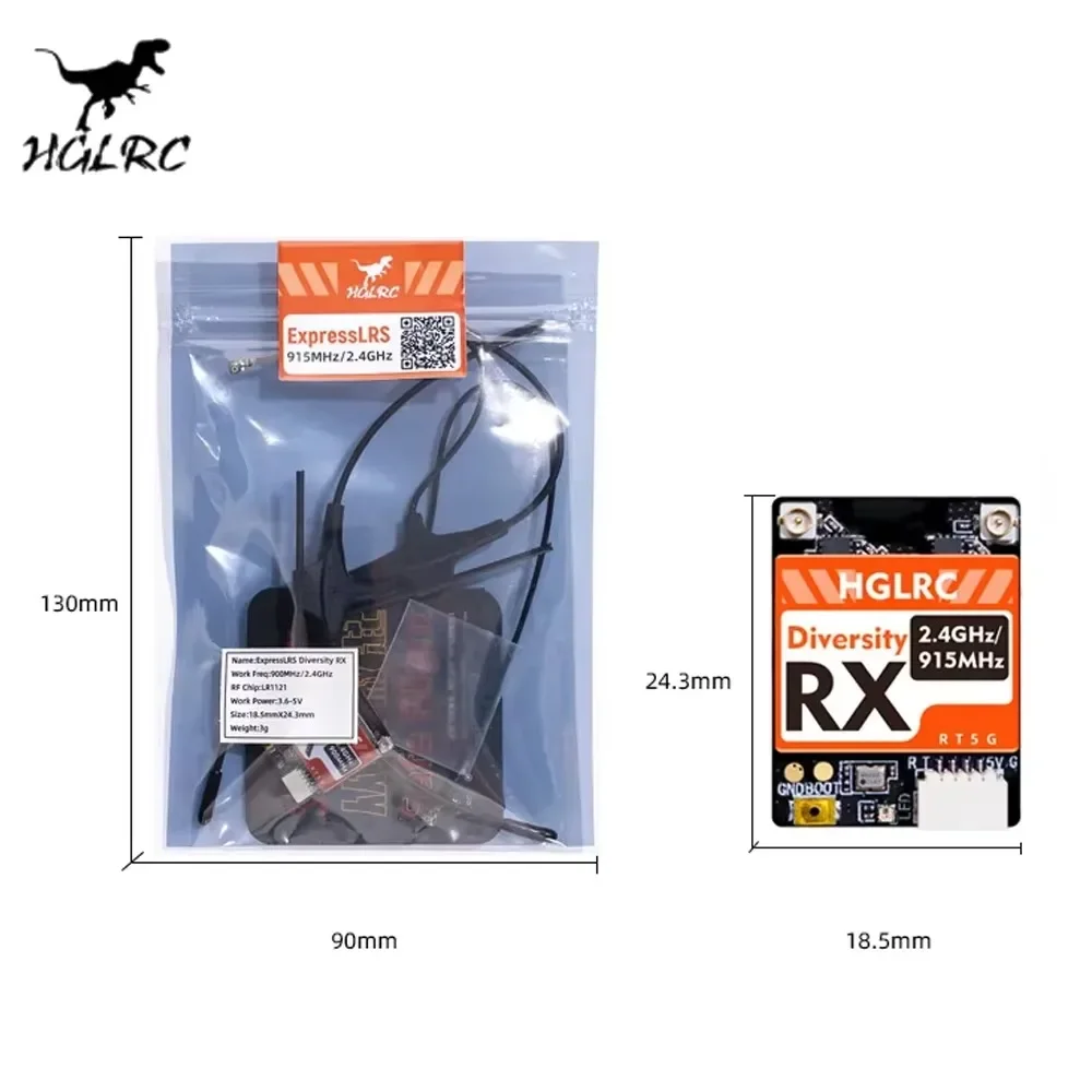 HGLRC Dualband RX ExpressLRS R - Fpv Antenna Receiver ulasan dan harga