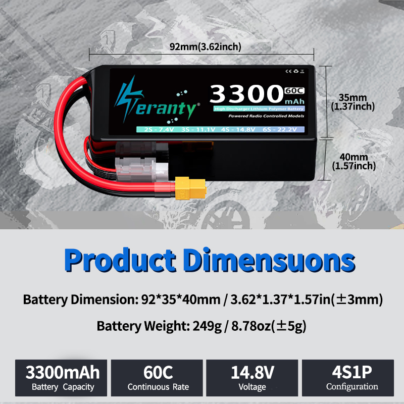 TERANTY 4S 3300mAh Lipo Batter - Drone Rc Board ulasan dan harga