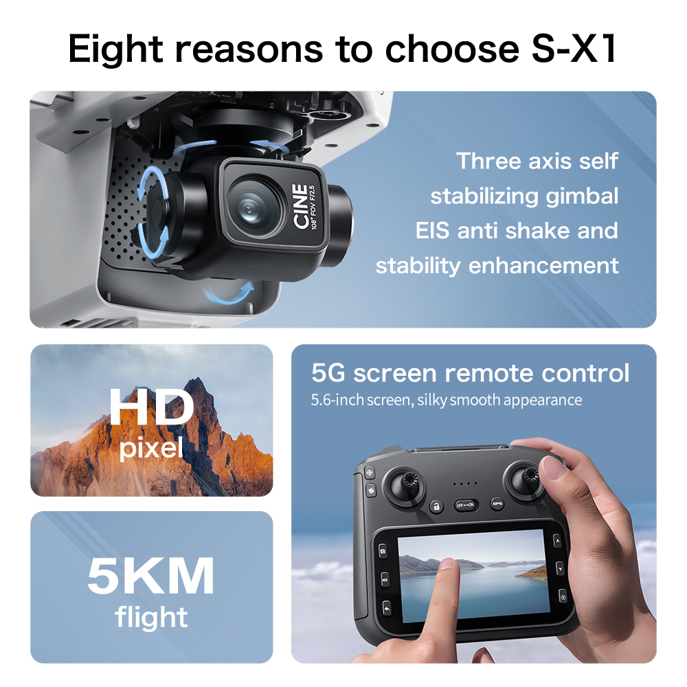 Original S-X1 Drone 8K HD Prof - Drone Rc Land ulasan dan harga