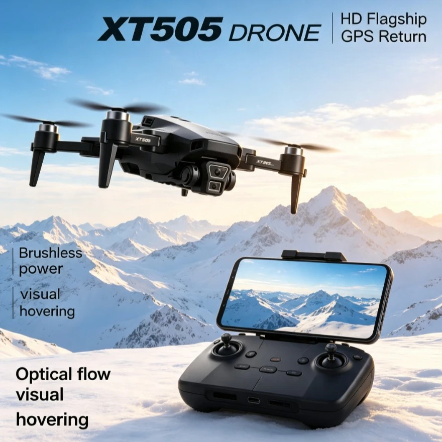 Original XT505 GPS Foldable Dr - Xt505 Rc Drone ulasan dan harga